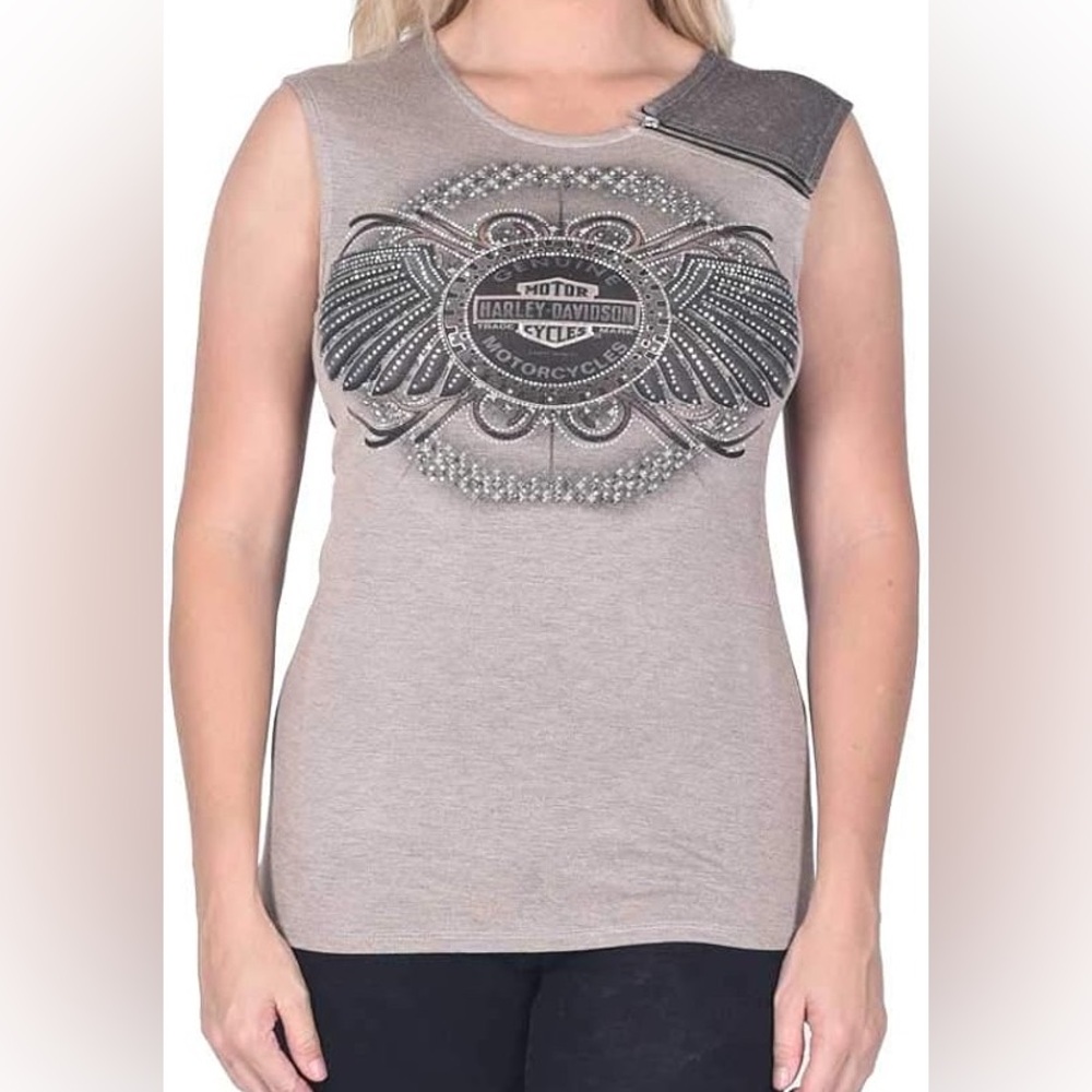 ***SOLD ON ANOTHER PLATFORM*** 
Harley-Davidson Women's Gray Tank Top